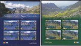 2010 LP 1876 a EMISIUNE ROMANIA-ARGENTINA LACURI MONTANE BL.4 TIMBRE+MANSETA MNH