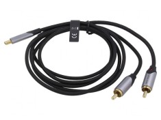 Cablu RCA x2 la USB C Aurit 0,5m Negru foto