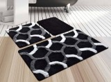 Cumpara ieftin Set 3 Covorase de Baie Elegant Negru (Acryl), Chilai Home