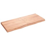 Cumpara ieftin Blat de baie, maro deschis, 120x50x(2-6) cm, lemn masiv tratat