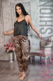 Cumpara ieftin E1084-9911 Pijama casual din material satinat cu top si pantaloni, L, M, XL
