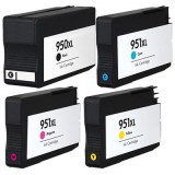 Set 4 cartuse compatibile HP 950XL Black, HP 951XL Cyan, Magenta, Yellow, Multicolor, Compatibil