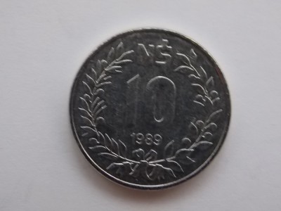 10 NUEVOS PESOS 1989 URUGUAY foto