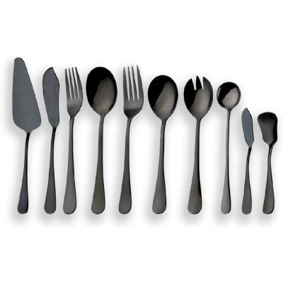 Set tacamuri Berglander, 10 piese, 18/0 inox, se pot curata in masina de spalat vase, Negru foto