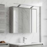 vidaXL Dulap cu oglindă pentru baie Gri Sonoma 73,5 x 16 x 62,5 cm 889180