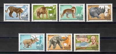 Ungaria 198 1-Fauna africană-100 ani de la nașterea lui Kittenberger K&amp;aacute;lm&amp;aacute;n. MNH foto