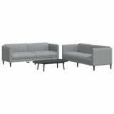 Gossi set de canapele, 2 piese, gri deschis, material textil