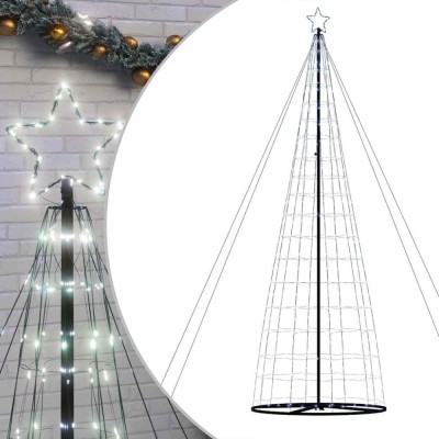 Pom de Craciun LED 1534 LED-uri Alb Rece 503 cm foto