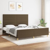vidaXL Cadru de pat fără saltea, maro &icirc;nchis, 180x200 cm, textil