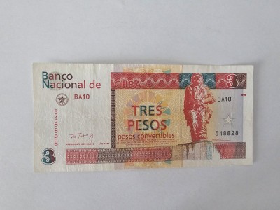Cuba 3 Pesos Convertibles 1994 foto