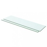 Gossi rafturi, 2 buc., 60 x 12 cm, panouri sticla transparenta