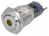 Intrerupator anti-vandalism, ON-ON, &Oslash;16mm, ONPOW - LAS2-GQF-11ZD/Y12V/S-P