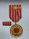 Medalie - A 50 a aniversare a Partidului Comunist Roman, cu bareta, in suport plastic , stare excelenta (MIA3)