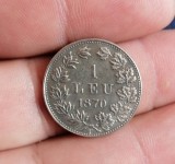 Replic&atilde; dup&atilde; celebra moned&atilde; de argint de 1 leu 1870. Citiți bine descrierea.