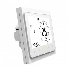 Termostat Techstar&reg; Smart GH-20W, Wireless, Pentru Centrala Termica pe Gaz sau Electrica, Compatibila Google Home, Alexa, Tuya, Alb