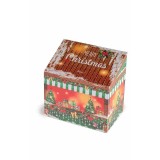 Cutie decor Craciun lemn multicolor 15 x 10 x 15 H