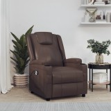 vidaXL Fotoliu cu ridicare pe verticală, maro, piele ecologică