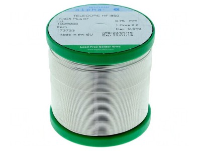 S&amp;acirc;rmă de Lipit fără Plumb 0,75mm 0,5kg TELECORE HF-850 foto
