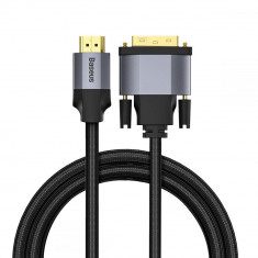 Cablu video Baseus 4K HDMI - DVI 2m Gri inchis foto