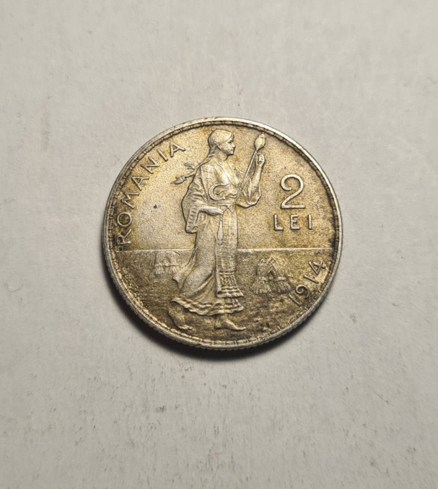 2 lei 1914 UNC Piesa de Colectie