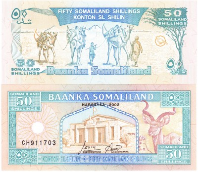 Somaliland 50 Shilingi 2002 P-7d UNC foto