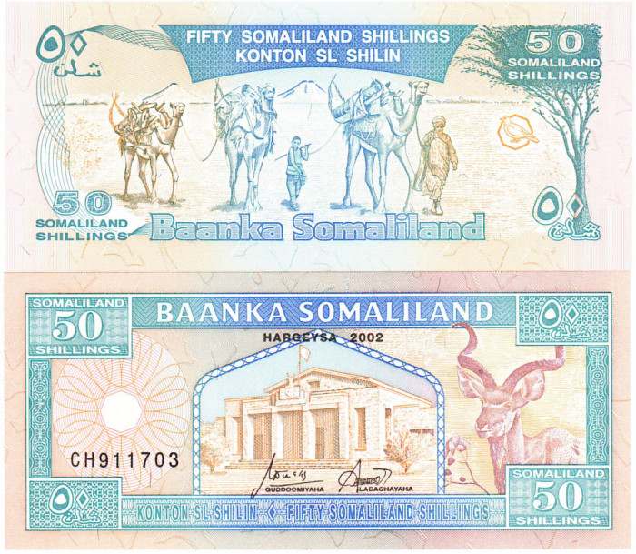 Somaliland 50 Shilingi 2002 P-7d UNC