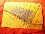 Ilustrata ed. Consiliul Europei- stelutele pe o cultura de albastrele ,cu plic, Necirculata, Printata