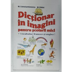 DICTIONAR IN IMAGINI PENTRU SCOLARI MICI + VOCABULAR FRANCEZ SI ENGLEZ ! de M. CONSTANTINESCU si M. DIDAC , desene de G.P. GARICI , 1995