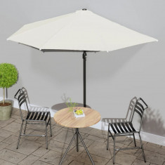 vidaXL Umbrelă de soare de balcon, tijă aluminiu, nisipiu, 300x155 cm