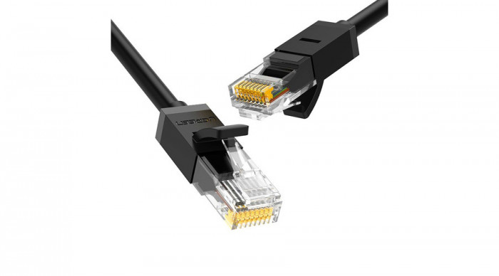 Ugreen Cablu patchcord Ethernet RJ45 Cat 6 UTP cablu LAN UTP 1000 Mbps 1m - negru (20159)