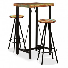 Set mobilier de bar, 3 piese, lemn masiv reciclat foto