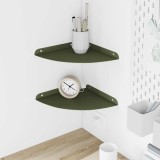 vidaXL Raft suspendat cu raft 2 pcs Verde măsliniu 24 x 24 x 2 cm 8004106
