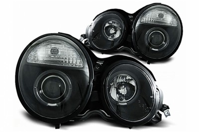 Faruri Angel Eyes Mercedes E-Class W210 S210 (1995-05.1999) Negru Performance AutoTuning foto