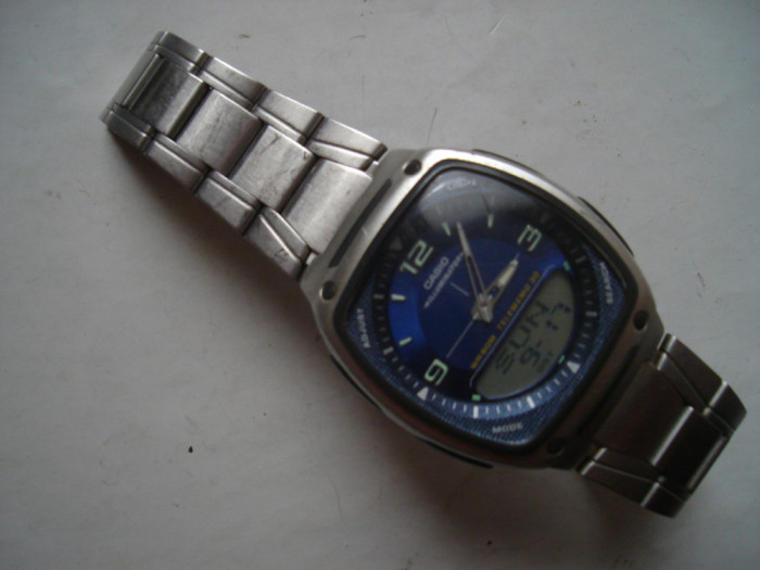 Ceas quartz Casio model WR50M Telememo 30, functioneaza