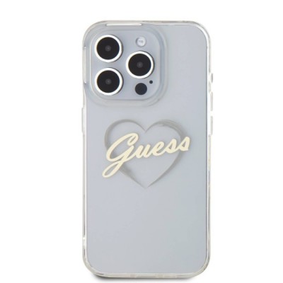 Husa pentru iPhone 16 Pro Max - Guess Hardcase IML Heart (GUHCP16XHCHGSPT) - Clear foto