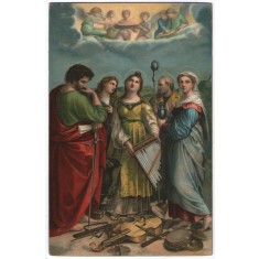 Pictura de Raffaello - Sf.Cecilia, vedere litho Stengel