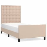 Cumpara ieftin Cadru de pat cu tablie, cappuccino, 100x200 cm, piele ecologica