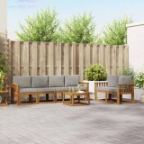 vidaXL Set de canapele de exterior 7 pcs Gri natural și deschis 3366039