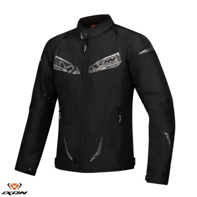 Geaca (jacheta) barbati pentru scuter - motocicleta Racing/Roadster Ixon All season model Caliber WP MS culoare: negru Negru 4XL foto