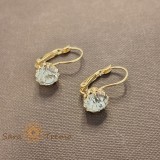 Cercei Diamond , Cristale albe placati aur 18K Brazilia