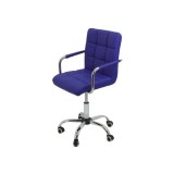 Scaun birou copii OFF 328, piele ecologica, ergonomic, cu brate, inatime ajustabila, 70 kg, albastru