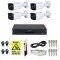 Kit Supraveghere 4 Camere Dahua 5MP IR 80m Starlight Lentila 3.6mm, DVR 4 Canale 4K 8MP WizSense, Accesorii + Autocolant Rovision SafetyGuard Surveill