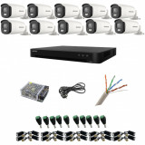 Sistem supraveghere Hikvision 10 camere 5MP ColorVu, Color noaptea 40m, DVR cu 16 canale 8MP, accesorii incluse SafetyGuard Surveillance