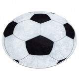 JUNIOR 51553.802 cerc covor lavabil Fotbal pentru copii anti-alunecare - negru / alb, cerc 120 cm