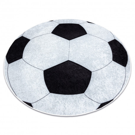 JUNIOR 51553.802 cerc covor lavabil Fotbal pentru copii anti-alunecare - negru / alb, cerc 160 cm