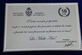 D16 28 - Placheta - tematica omagiala - oferita de primar Vanghelie la 50 ani
