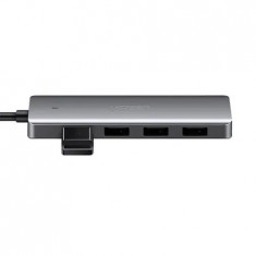Hub Multiport 5 in 1 Ugreen CM219, USB Type-C la 4x USB 3.0, 1x Input USB-C PD 5V 2A, Space Gray
