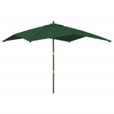 Umbrela de gradina stalp din lemn, verde, 300x300x273 cm GartenMobel Dekor, vidaXL