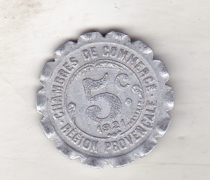 bnk mnd Franta Provence 5 centimes 1921