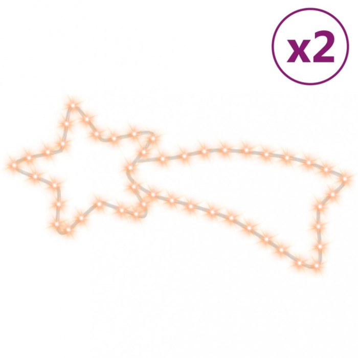 Figurina cometa de Craciun 48 LED-uri 2 buc. alb cald 65x28 cm